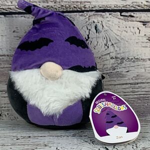 Original Squishmallows Halloween Gnome Zan Plush Purple Bat Pattern 4.5‎ inch